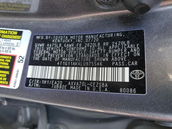 2020 TOYOTA CAMRY