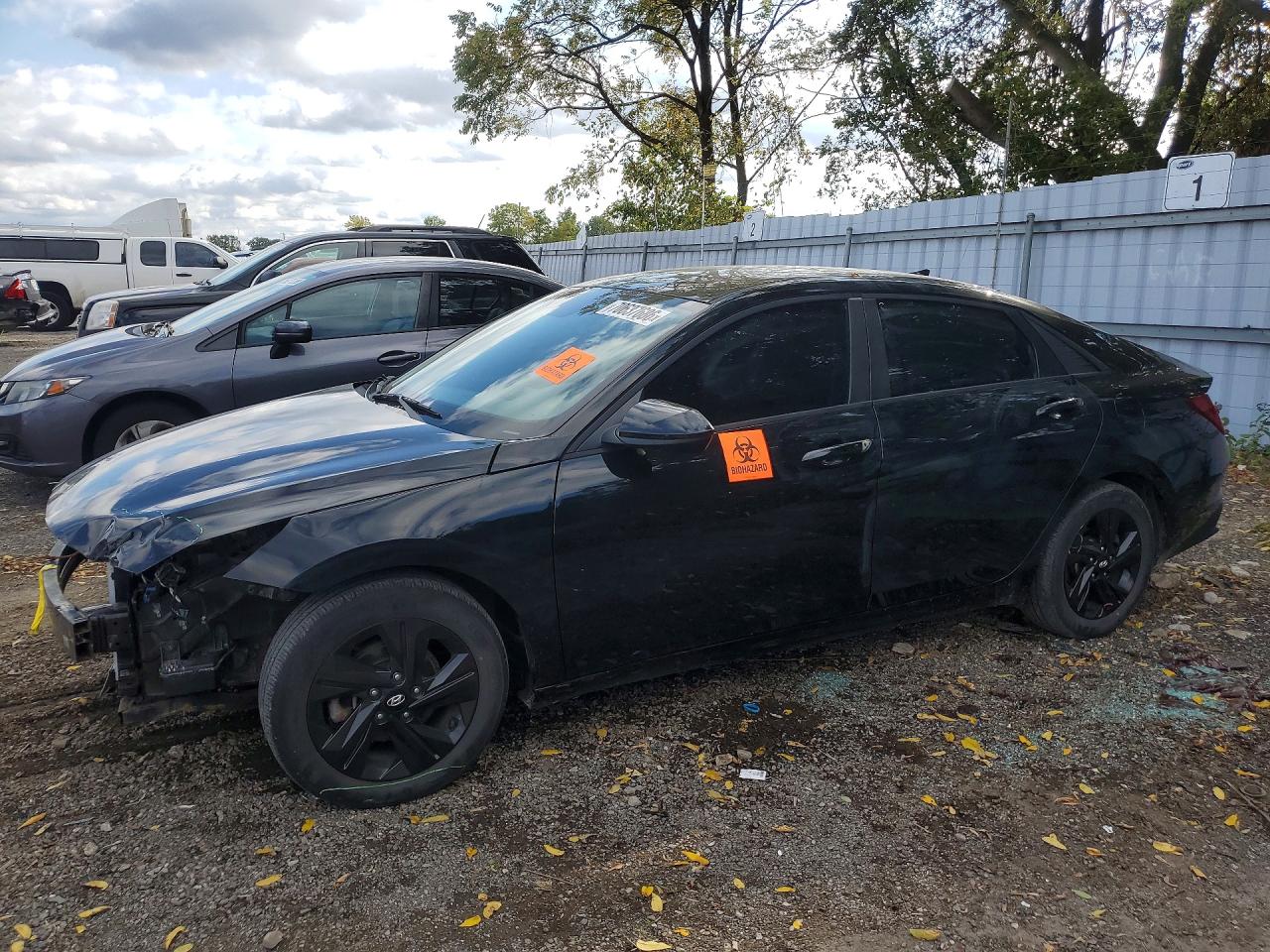 2021 HYUNDAI ELANTRA Blue — Front 3/4