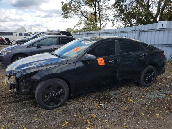 2021 HYUNDAI ELANTRA Blue — Front 3/4