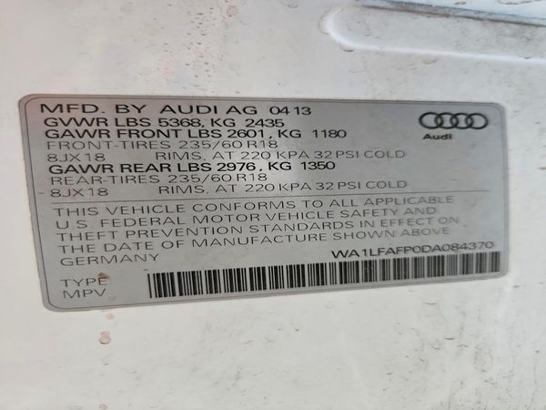 2013 AUDI Q5 Premium Plus — VINS