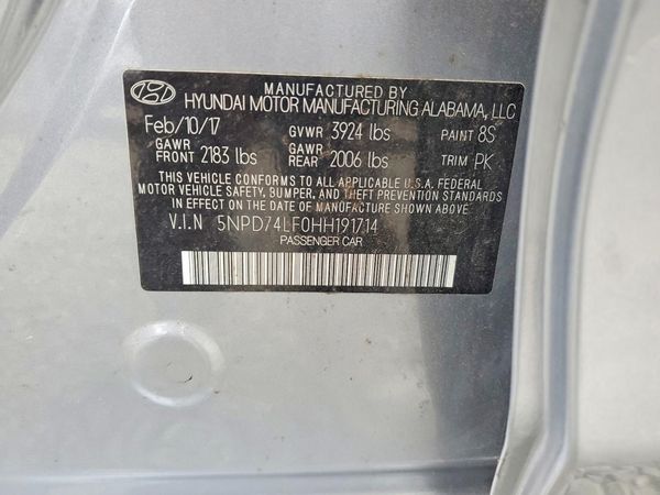 2017 HYUNDAI ELANTRA SE Base — VINS