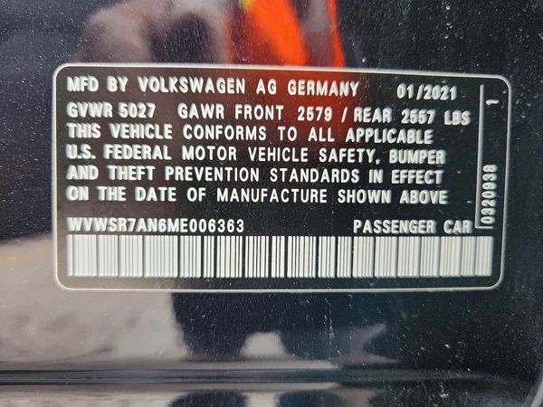 2021 VOLKSWAGEN ARTEON 4Motion SEL R-Line — VINS