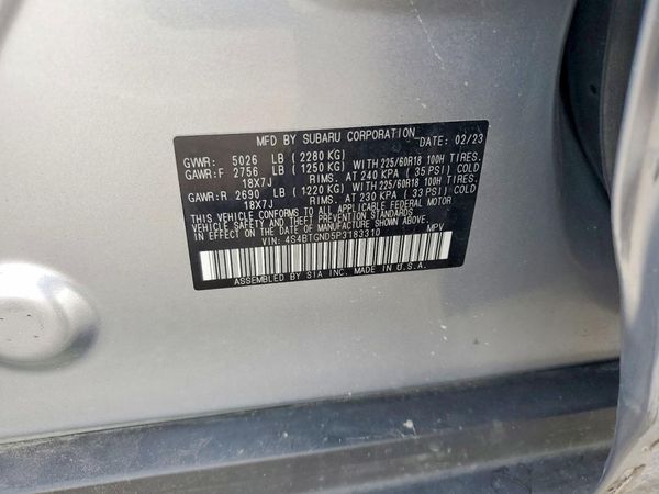 2023 SUBARU OUTBACK Limited — VINS