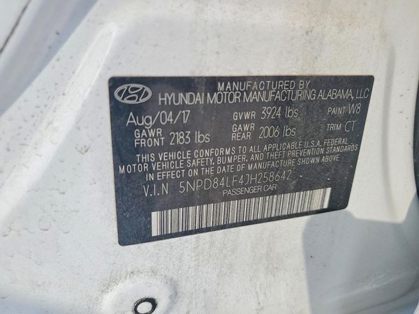 2018 HYUNDAI ELANTRA — VINS