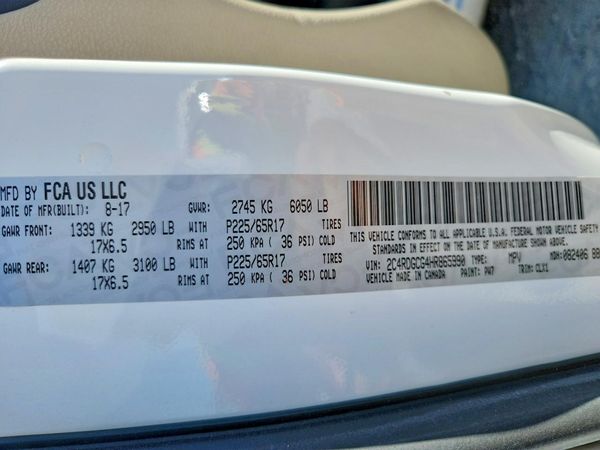 2017 DODGE GRAND CARAVAN SXT — VINS