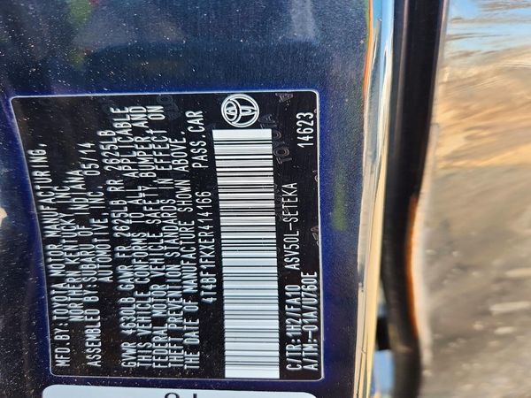 2014 TOYOTA CAMRY — VINS
