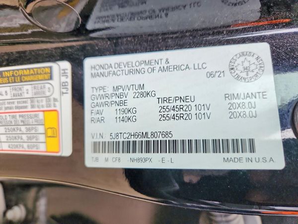 2021 ACURA RDX SH-AWD A-SPEC — VINS