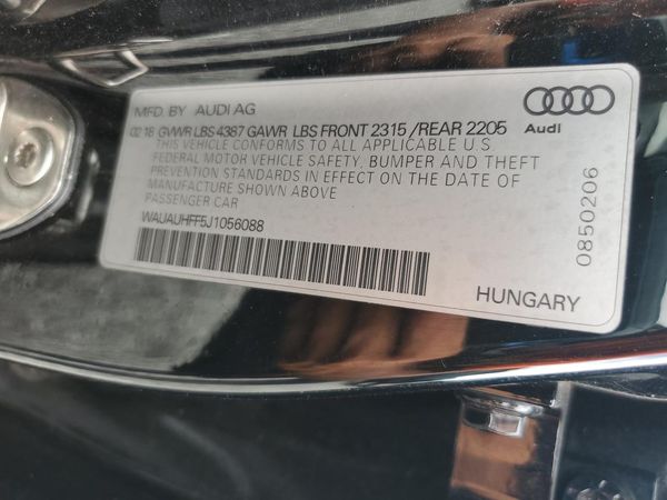 2018 AUDI A3 — VINS