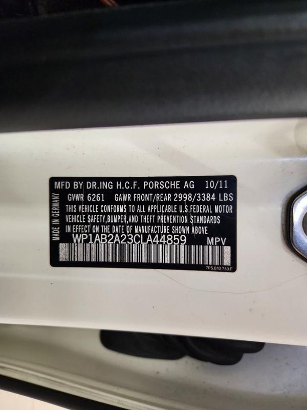 2012 PORSCHE CAYENNE S — VINS