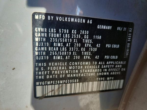 2021 VOLKSWAGEN ID.4 Pro S — VINS
