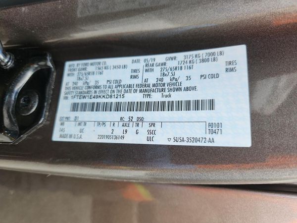 2019 FORD F150