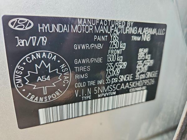 2019 HYUNDAI SANTA FE Limited, Ultimate — VINS