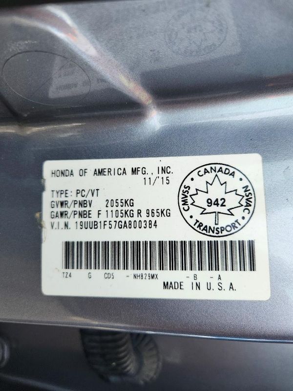 2016 ACURA TLX TECH — VINS
