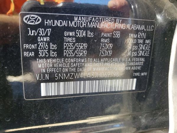 2018 HYUNDAI SANTA FE Sport 2.0T Ultimate — VINS