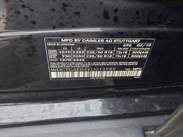 2019 MERCEDES-BENZ GLA-CLASS GLA250 — VINS
