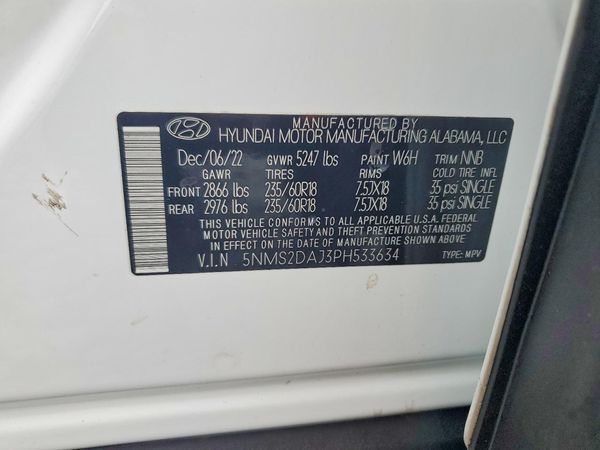 2023 HYUNDAI SANTA FE SEL — VINS