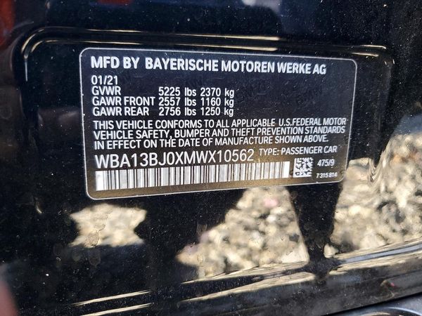 2021 BMW 530 xDrive — VINS
