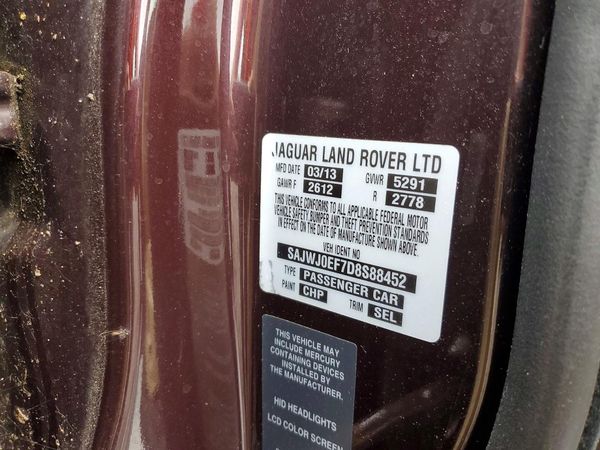 2013 JAGUAR XF — VINS