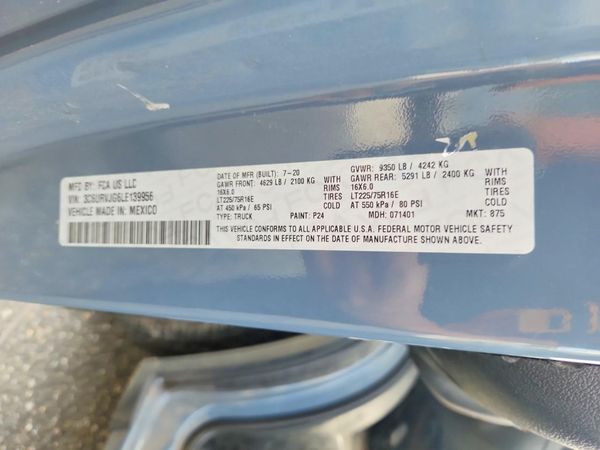 2020 RAM PROMASTER 3500 VF — VINS