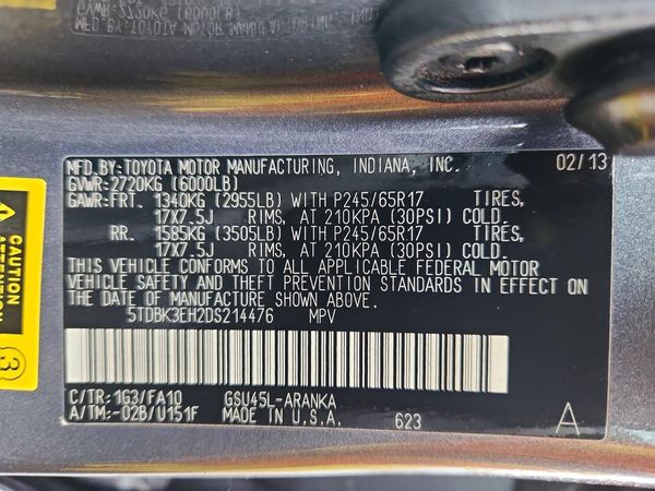 2013 TOYOTA HIGHLANDER Base/Hybrid — VINS