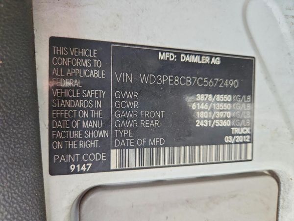 2012 MERCEDES-BENZ SPRINTER High Roof — VINS