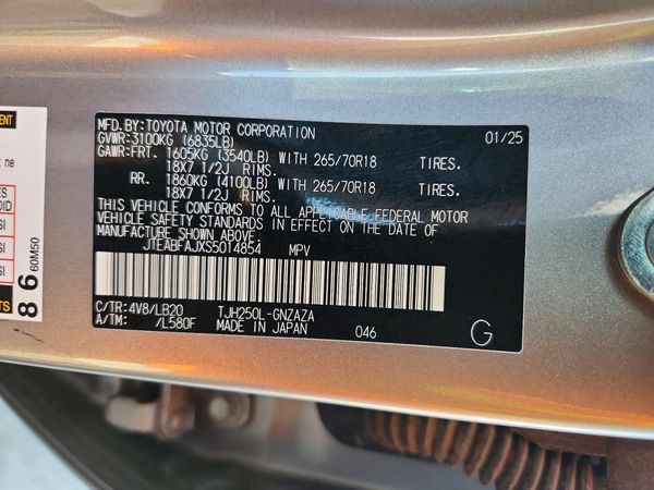 2025 TOYOTA LAND CRUISER — VINS