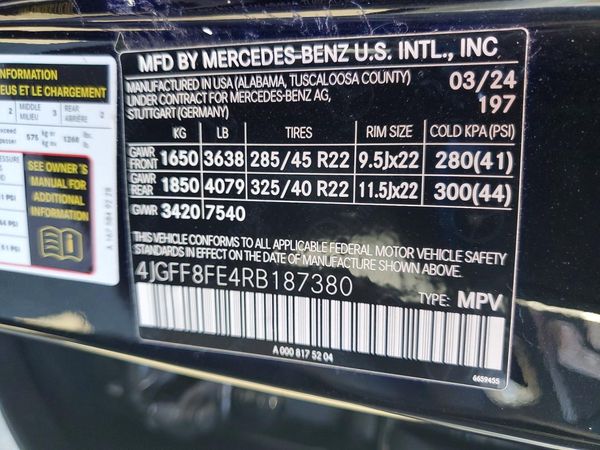 2024 MERCEDES-BENZ GLS-CLASS — VINS