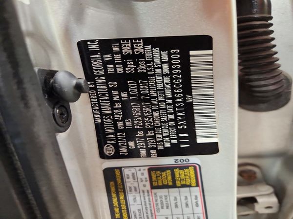 2012 KIA SORENTO GL(Middle-low grade) — VINS