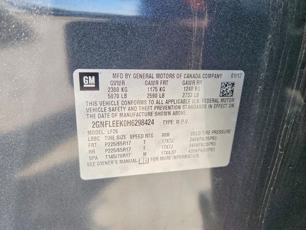 2017 CHEVROLET EQUINOX LS — VINS