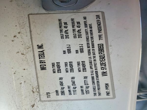 2020 TESLA MODEL 3 — VINS