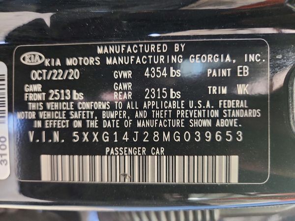 2021 KIA K5 LXS — VINS