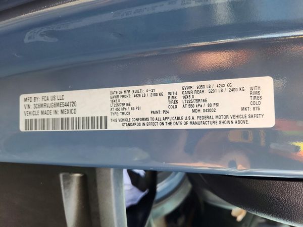 2021 RAM PROMASTER 3500 — VINS