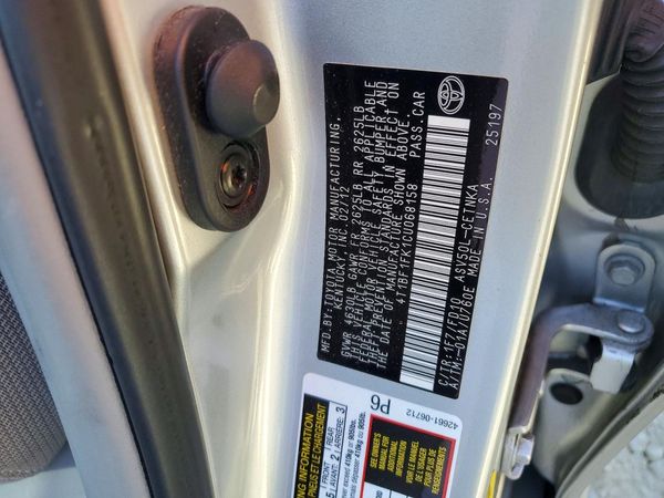 2012 TOYOTA CAMRY — VINS