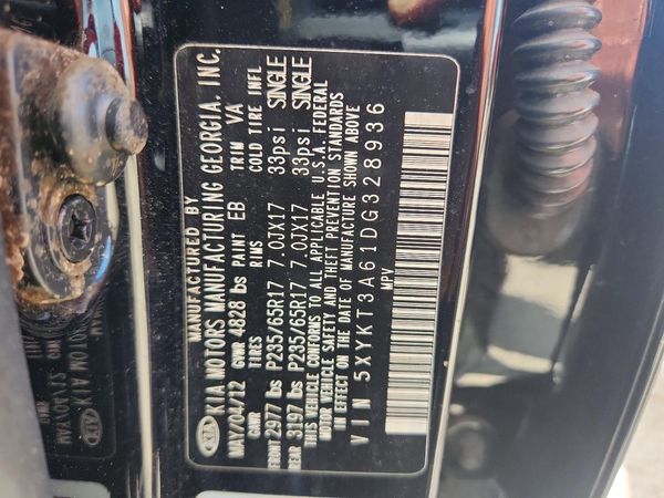 2013 KIA SORENTO Base / LX — VINS