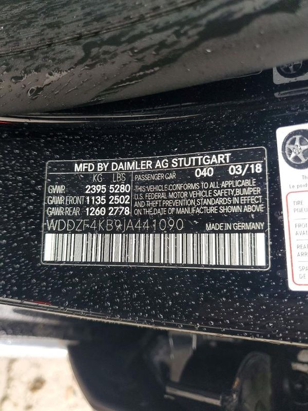 2018 MERCEDES-BENZ E-CLASS E300-4M — VINS
