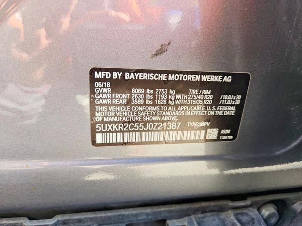 2018 BMW X5 sDrive35i — VINS