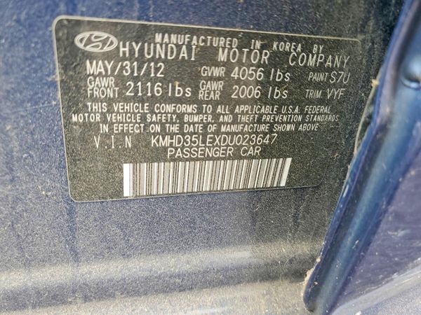 2013 HYUNDAI ELANTRA — VINS