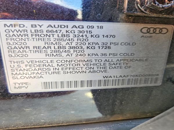2019 AUDI Q7 — VINS