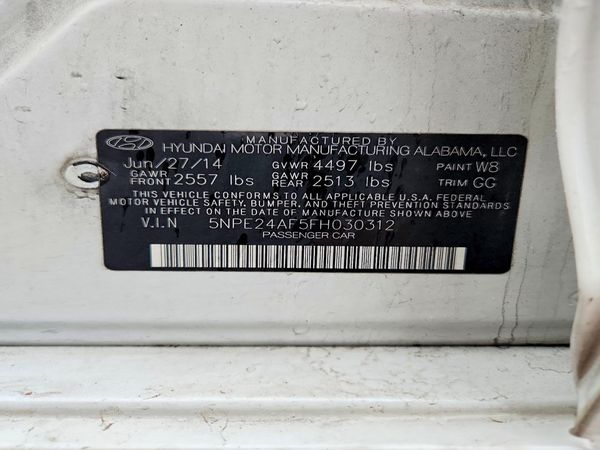 2015 HYUNDAI SONATA SE, ECO — VINS