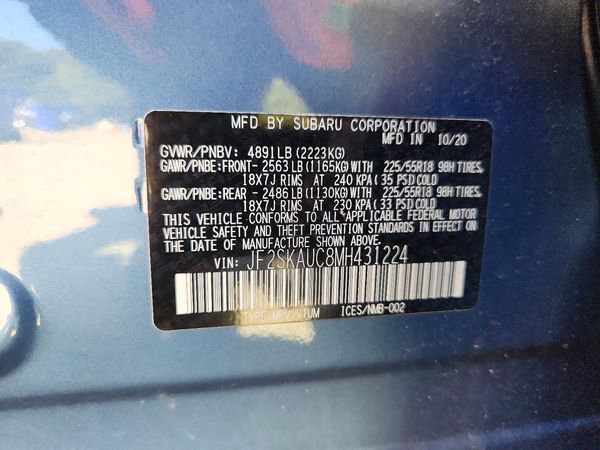 2021 SUBARU FORESTER Limited — VINS