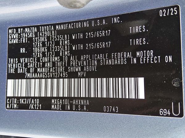2025 TOYOTA COROLLA CROSS L — VINS