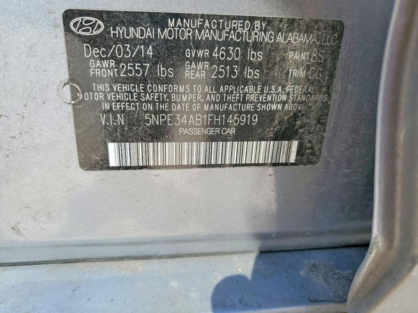 2015 HYUNDAI SONATA — VINS