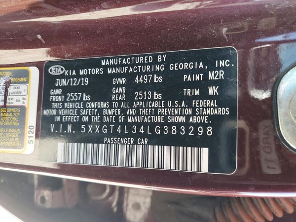 2020 KIA OPTIMA LX, S, SE — VINS