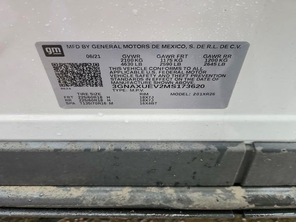 2021 CHEVROLET EQUINOX LT (1LT) — VINS