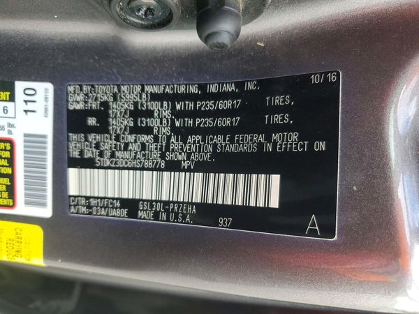 2017 TOYOTA SIENNA LE Mobility/LE — VINS