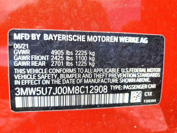 2021 BMW M340I — VINS