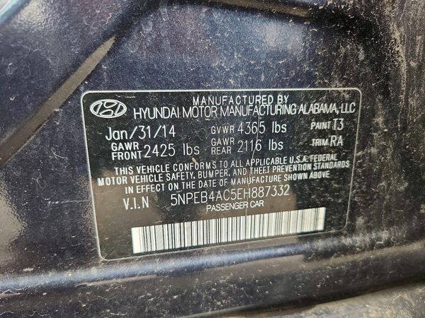 2014 HYUNDAI SONATA GLS/ GLS Popular — VINS