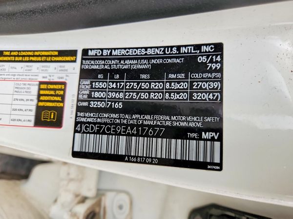 2014 MERCEDES-BENZ GL-CLASS GL450 4MATIC — VINS