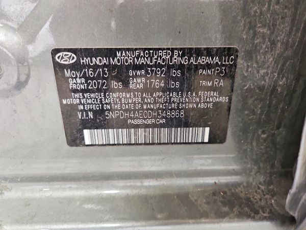 2013 HYUNDAI ELANTRA — VINS