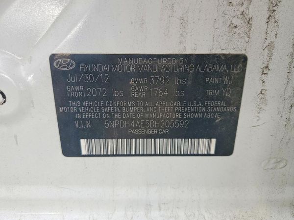 2013 HYUNDAI ELANTRA — VINS